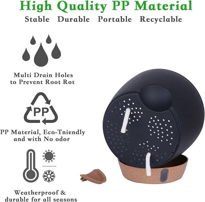 Self-Watering Plant Pots for Indoor Plants: 8/10/12 Inch Large Plastic Planter - Image 6