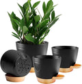 4-Pack Plant Pots with Drainage 6.5/6/5.5/5 Inch, Self Watering Pots by Unknown