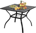 VINGLI 36" Square Patio Table for 4, Metal Outdoor Dining Table by VINGLI