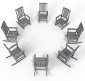 Oversized Rocking Chair Set of 8, Outdoor Rocking Chair by THOEOE