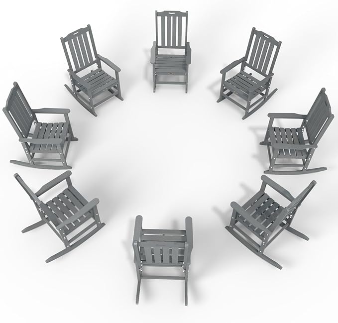 Oversized Rocking Chair Set of 8, Outdoor Rocking Chair by THOEOE
