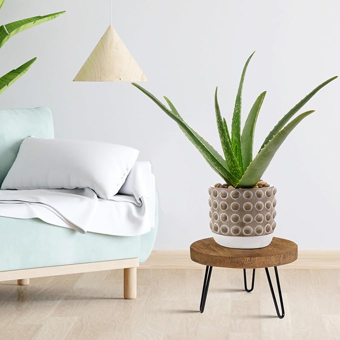 Plant Stand Indoor Outdoor Wood Mid Century Plant Stand - Image 2
