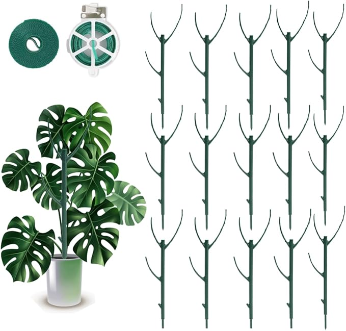 15 Pack Stackable Monstera Plant Support Stakes, 120inch Climbing Plant Sticks by YOYOKIT