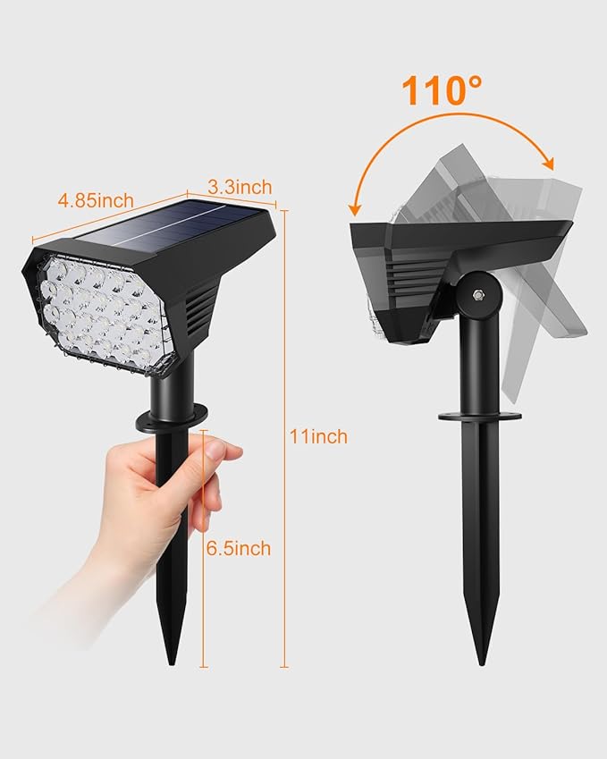 6 Pack Color Changing Solar Powered Outdoor Spot Lights Outside Landscape - Image 9