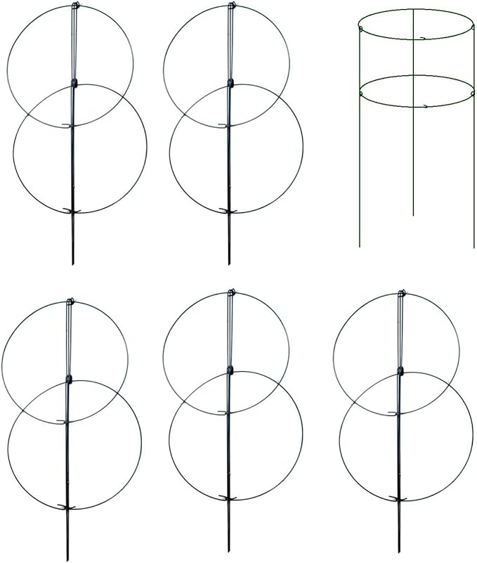 MTB Supply 5 Pack 36" x 18" Peony Double Ring Plant Support, Plant Support - Image 4