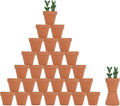 32pcs Small Mini 2" Terracotta Pot Clay Ceramic Pottery Planter, Cactus Flower by Becory