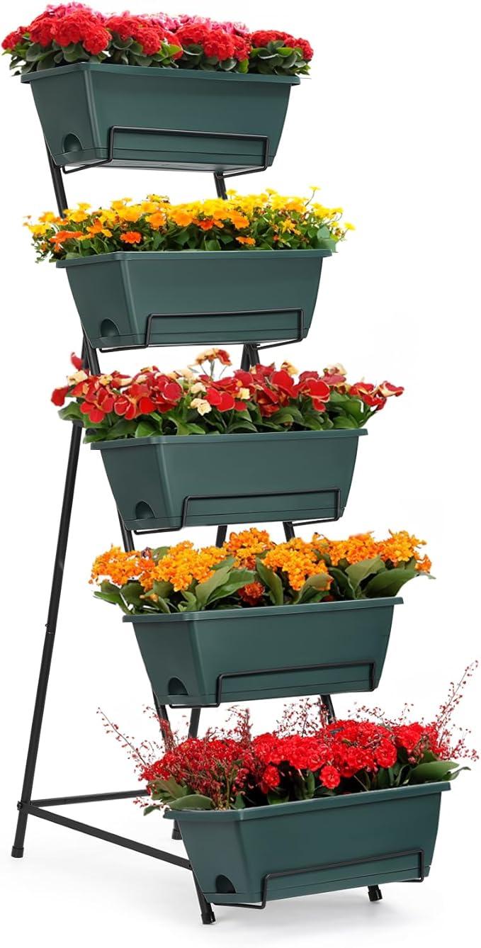 YBING Vertical Raised Garden Bed 5 Tier Herb Garden Planter 48.2 Inches Tall by YBING