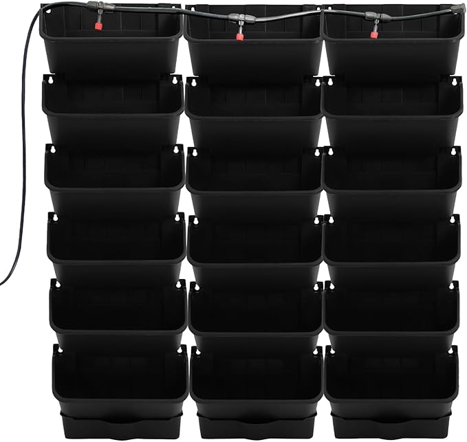 18 Pots Self-Watering Vertical Garden Planter Wall Mounted, by Fichiouy