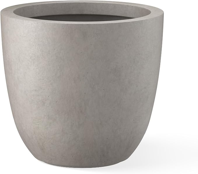 Kante 10 Inch Dia Round Concrete Planter, Indoor Outdoor Large Plant Pot by Kante
