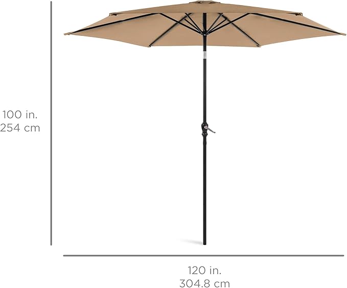 Best Choice Products 10ft Outdoor Table Compatible Steel Polyester Market Patio - Image 7