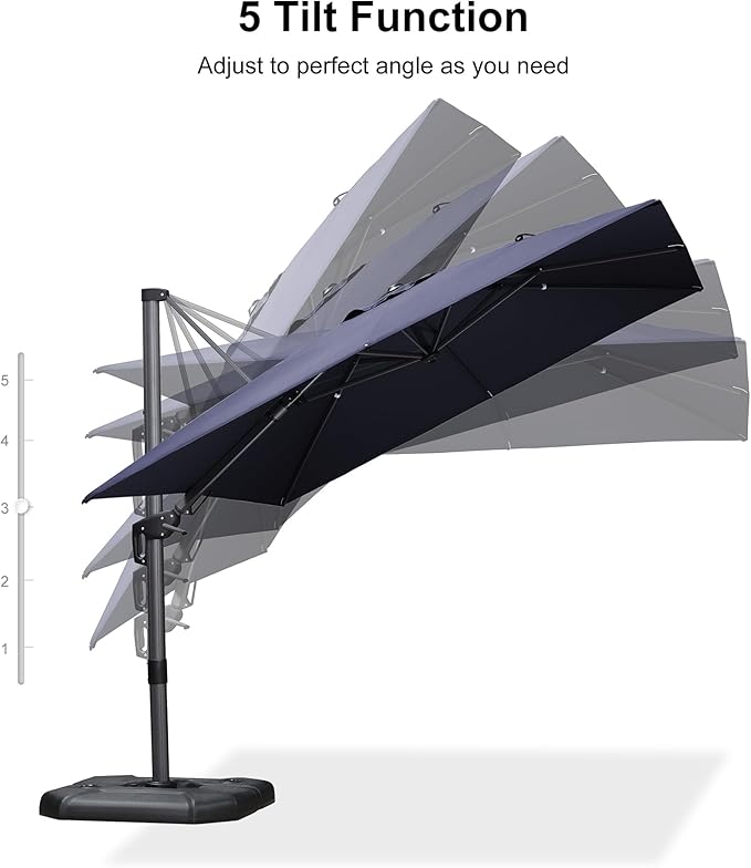 PURPLE LEAF 9' X 12' Left-right Tilt Patio Umbrella Outdoor Cantilever Swivel - Image 8