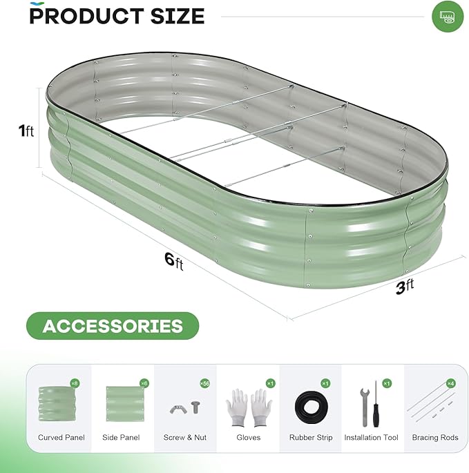 Galvanized Raised Garden Bed Outdoor, Rust-Resistant Garden Planter Box - Image 4