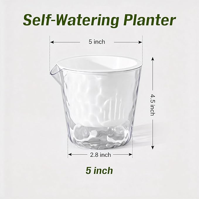 InmeRun Plant Pots Indoor Plastic Flower Pots Outdoor 5 inch Set of 6 Pack - Image 5