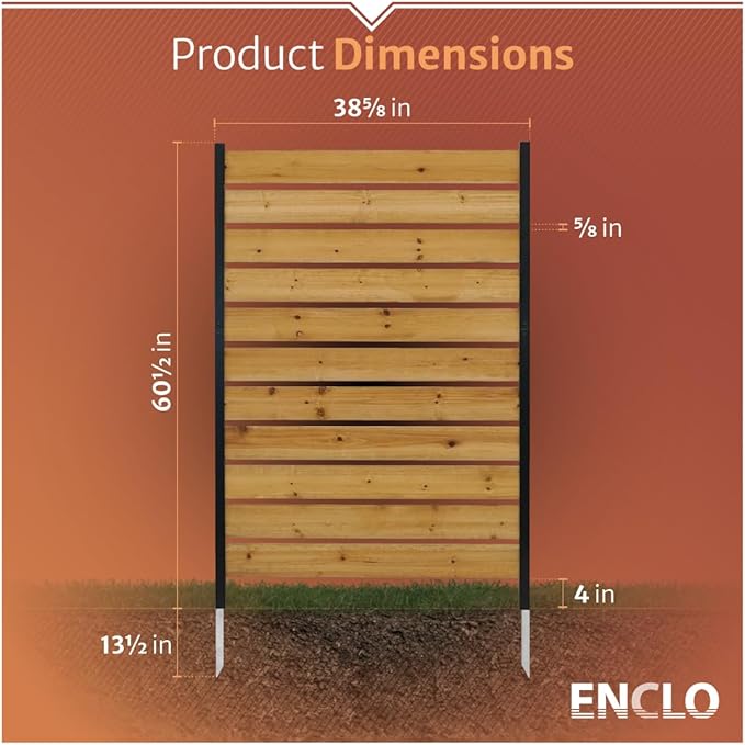 5ft H x 3.2ft W No Dig Enclo Concord Cedar Wood Privacy Screen, Great to Hide - Image 6