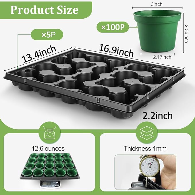 3 Inch Nursery Pots 100 Pcs - Image 2