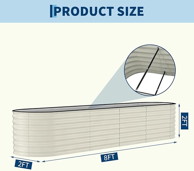 Garvee 2 Pack Galvanized Raised Garden Beds - Image 2