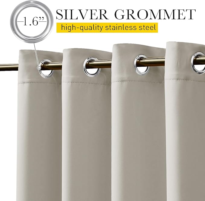 NICETOWN Outdoor Curtains for Patio Waterproof 108 inches Long 2 Panels - Image 5
