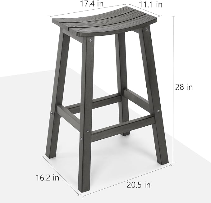All-Weather Bar Stools Set of 2, Never Rot or Fade, - Image 3