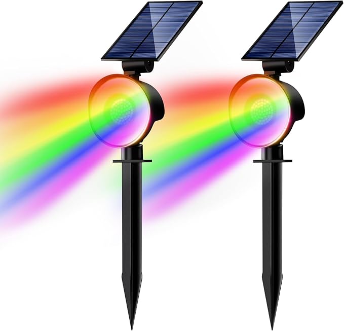 nipify 2 Pack Solar Spot Lights Outdoor Waterproof, Solar Spotlight Light by Nipify