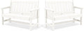 SERWALL Outdoor Bench, HDPE Outdoor Benches Weatherproof, 2-Person Garden Bench by SERWALL
