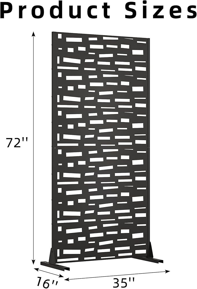 Casaphoria 72" H x 35" W Metal Outdoor Privacy Screen, Freestanding Decorative - Image 7