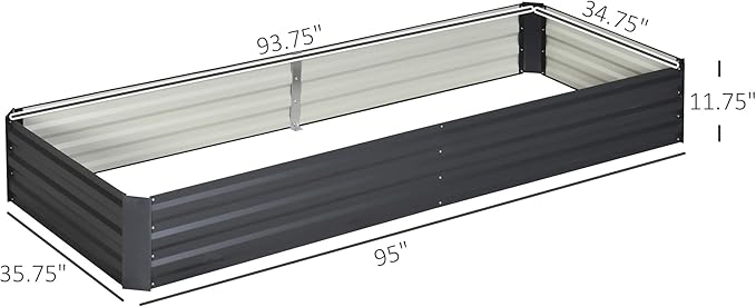 Outsunny Galvanized Raised Garden Bed, - Image 7
