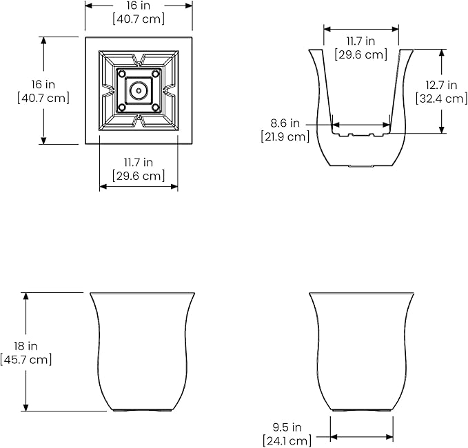 Mayne 5873-W Polyethylene Planter - Image 6