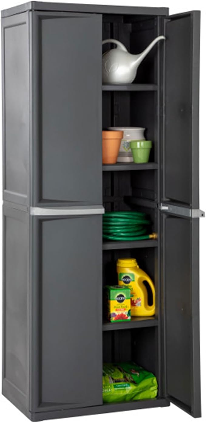 Sterilite 2-Pack 4 Shelf Cabinet, Lockable Utility Storage w/Adjustable Shelves - Image 7
