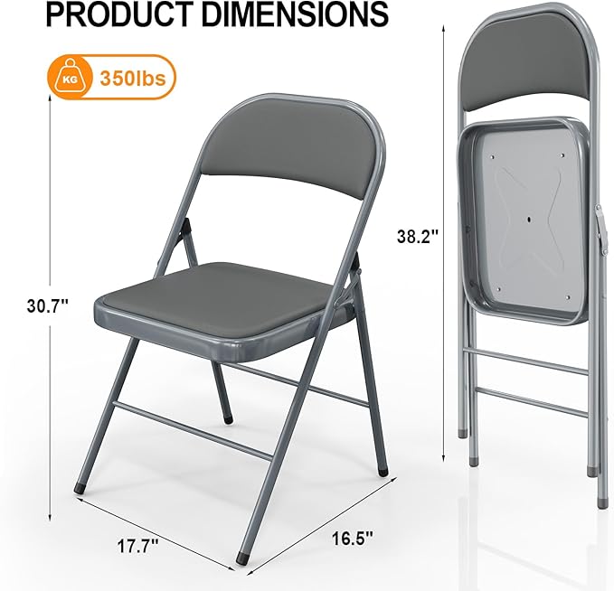 VINGLI 6 Pack Folding Chairs - Image 3