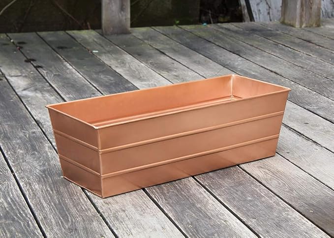 Achla Designs C-20C Copper Plated Flower Box, Medium Window Flowerbox Planter - Image 9