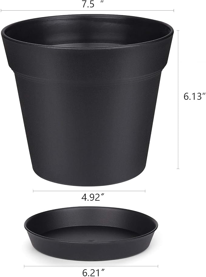 homenote Pots for Plants, Matte Black - Image 5