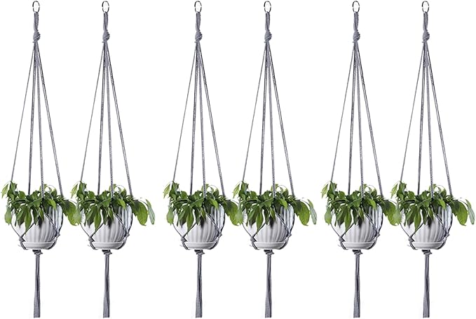 ELANE 6PCS Macrame Plant Hanger Indoor Hanging Planter Basket Decorative by ELANE