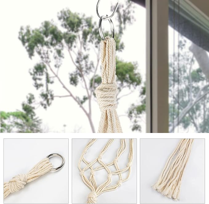 5 Pack Macrame Plant Hangers, Indoor Hanging Plant Holder - Image 3