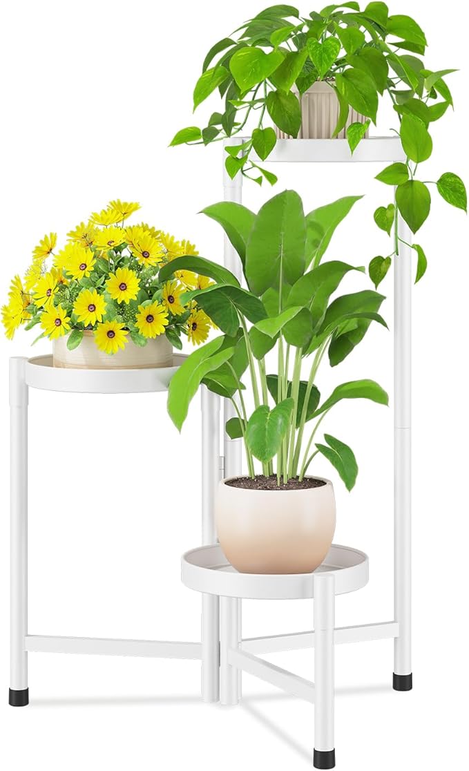 iDavosic.ly Plant Stand Indoor Outdoor, 3 Tier Corner Metal Flower Display by iDavosicly