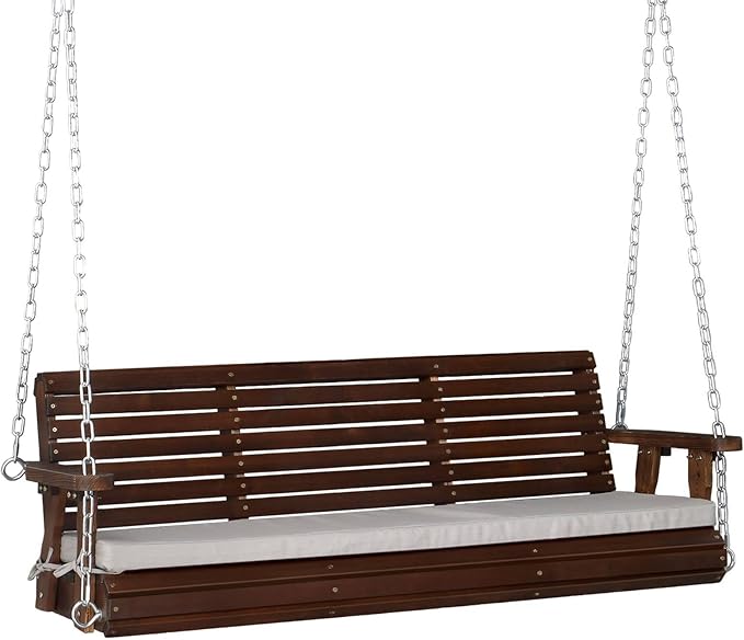 VINGLI Heavy Duty 880 LBS Patio Wooden Porch Swing Outdoor by VINGLI
