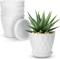 4 inch Plant Pots, 5 Pack Flower Pots Outdoor Indoor, Planters by AFamilyofGardenLovers