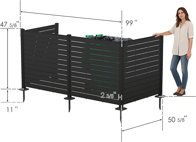 Kozyard 50" W x 48" H Outdoor Privacy Screens Aluminum Post, Air Conditioner - Image 8