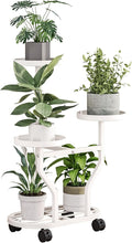 Plant Stand with Wheels 3 Tier Metal Plant Holder Corner Flower Shelf by YIZAIJIA