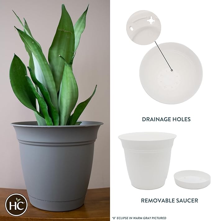 The HC Companies 8 Inch Eclipse Round Planter Pots - Image 2