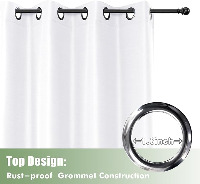 HolidayIdeas Outdoor Curtains for Patio Waterproof, 6 Panels - Image 4