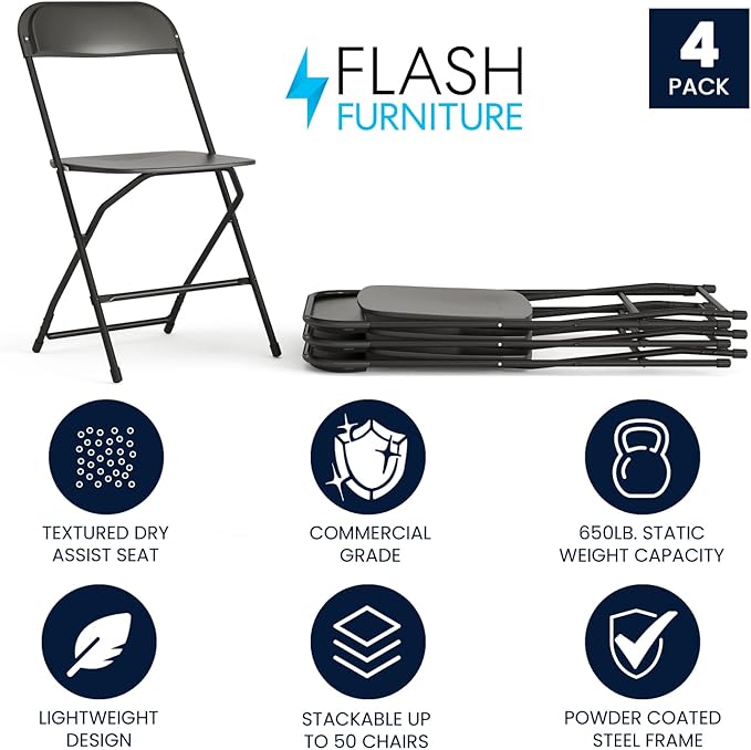 Flash Furniture Hercules Series Plastic Folding Chairs - Image 3