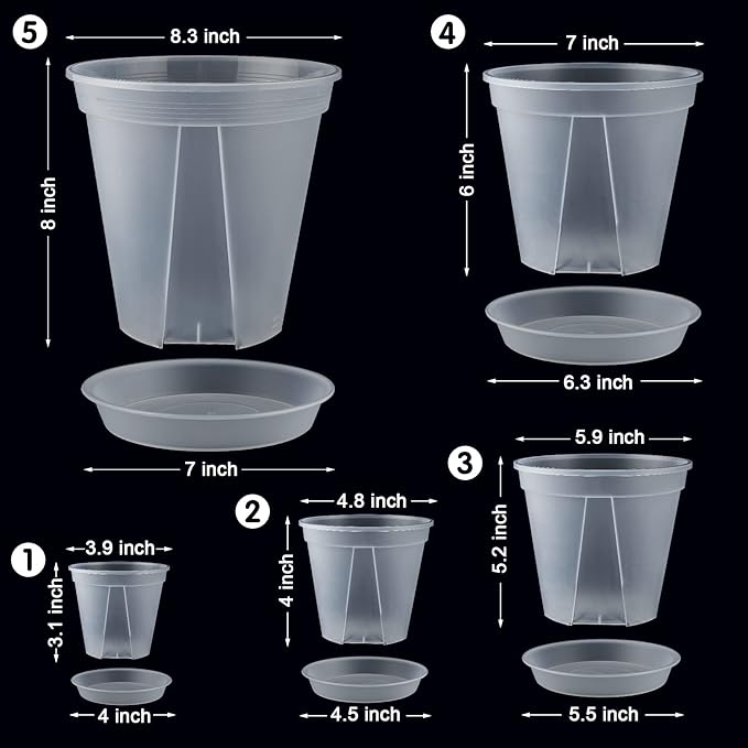 GREENPARA Transparent Plastic Garden Pots Planter - Image 2