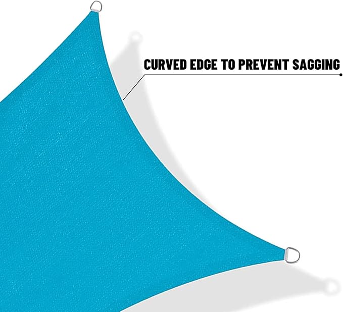 SUNNY GUARD Custom Size 17'x29'x29' Turquoise Blue Sun Shade Sail Triangle UV - Image 7