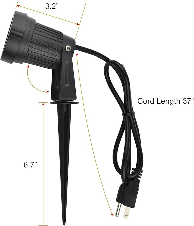 GSS6005 Plug in Spotlight Outdoor, 5W LED Landscape Spotlight 120V, 3000K Warm - Image 6