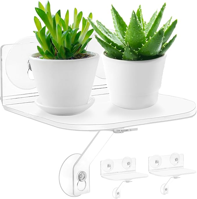 2-Pack Acrylic Window Plant Shelves by Skewo