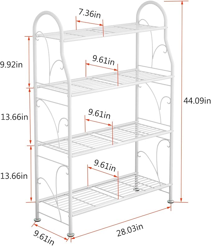 SORCEDAS Plant Stand Indoor Outdoor Plant Shelf 4 Tier Metal Corner Flower - Image 5