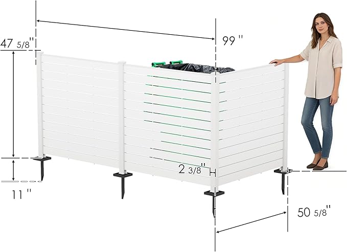 Kozyard 50" W x 48" H Outdoor Privacy Screens Aluminum Post, Air Conditioner - Image 7