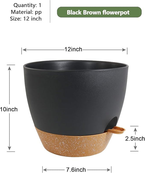 12 inch Large Self Watering Pots, Flower Plant Pots - Image 2