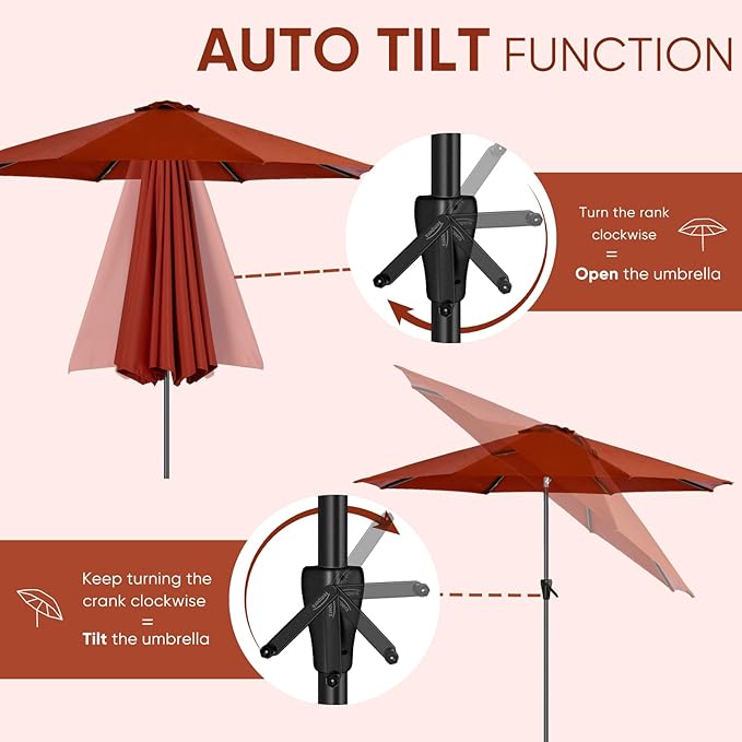 Tempera Patio Market Outdoor Table Umbrella - Image 2