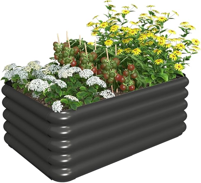 3.0x1.8x1.0ft Raised Garden Bed Kit, Rustproof PP Material Garden Box, Flower by Sprimden